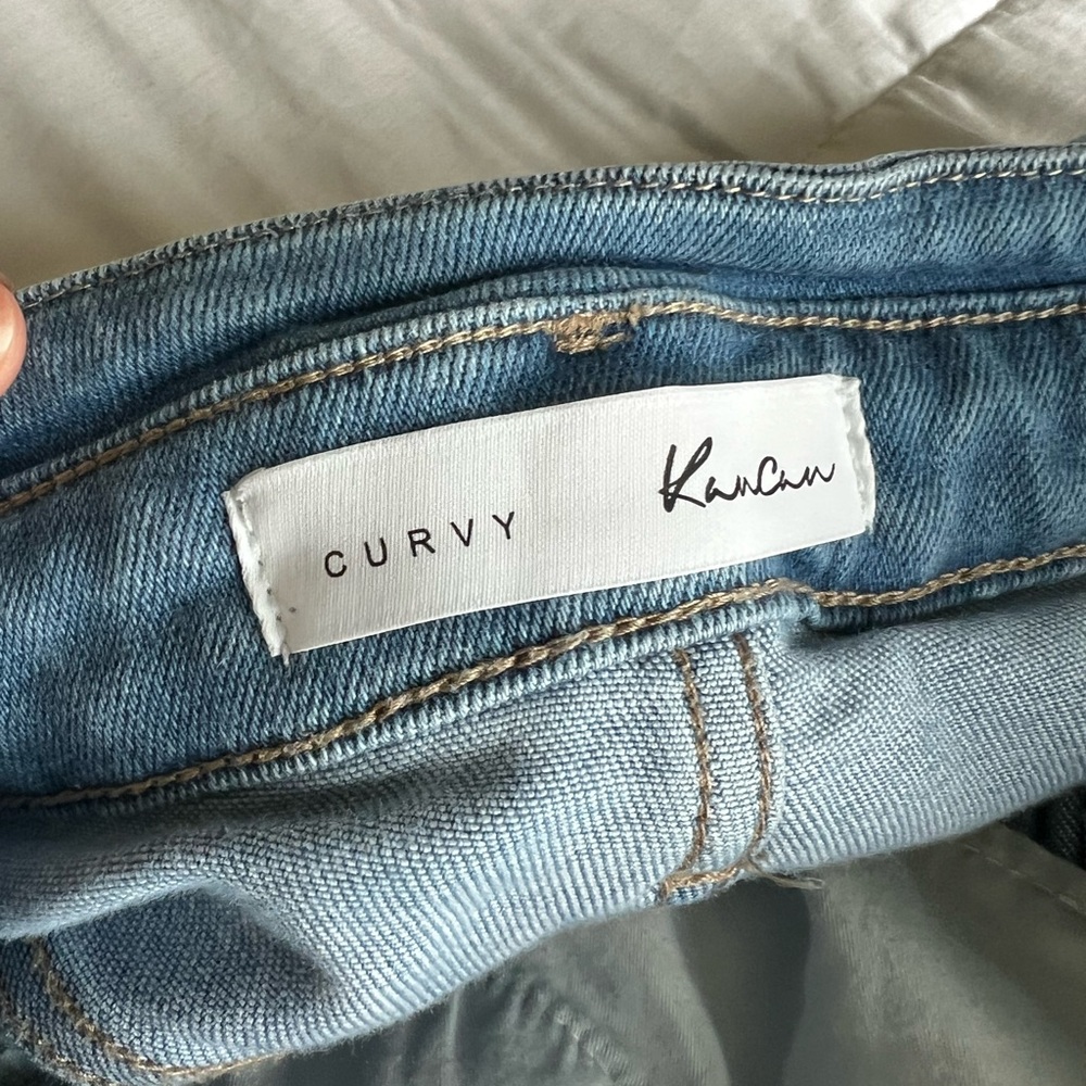 KanCan Gabriella High Rise Curvy Button Fly Flare Jeans Size 25 Light Wash - Picture 8 of 16